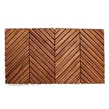 Belari Teak Shower Mat - Teak Bath Mat - Wood Bath Mat - Wood Shower Mat - Teak Doormat/Sauna Mat (Chevron)