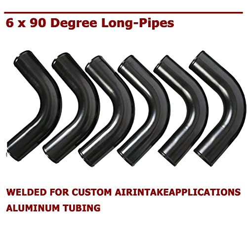 28"x7"x2.5" Universal Intercooler Kit with Front Mount Intercooler + 12pcs 2.5" Chrome Piping + 12pcs Coupler Hoses + 24pcs T-Bolt Clamps (Black Intercooler) - Image 4