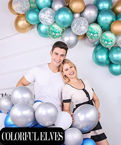 Image of Metallic Silver Balloons 10 Inches 100 Pack Helium Shiny Thicken Chrome Silver Party Balloon