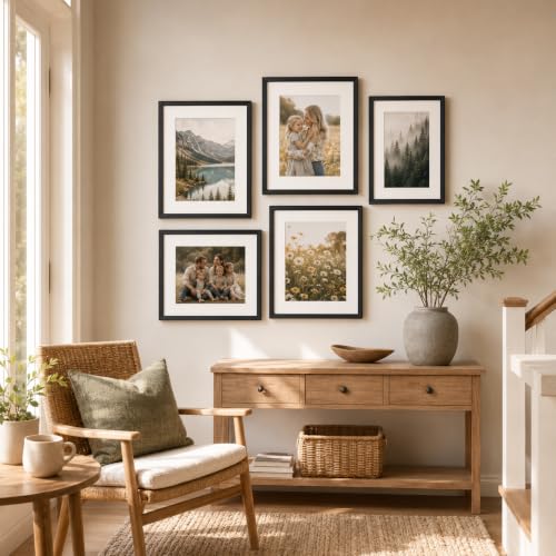 Image of JCJMY 11x17 Picture Frame with 9x15 Mat, Black 11 x 17 Poster Frame with Shatter Resistant Plexiglass, Display 9 x 15 with Mat or 11 by 17 Without Mat, Sturdy Wall Hanging Frame, 1 Pack