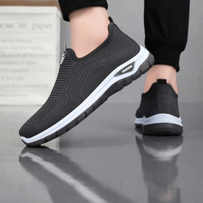 Men's Casual Dress Oxfords Shoes Knit Fashion Dress Sneakers Slip On Lightweight Walking Shoe Non-Slip Hiking Outdoor Sneaker4