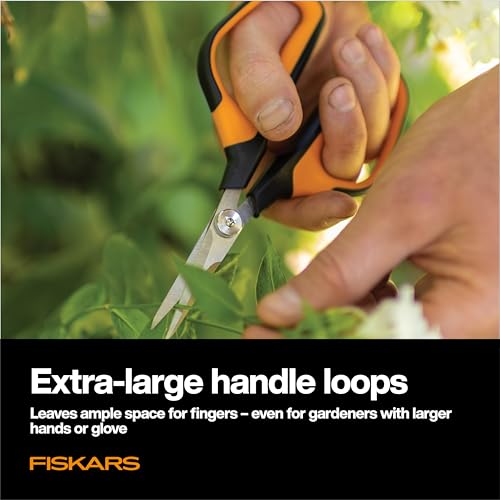 Image of Fiskars 7 inch Loop Micro-Tip Pruning Shears, Garden Snips for Intricate Cuts, Flower (Pack of 6)