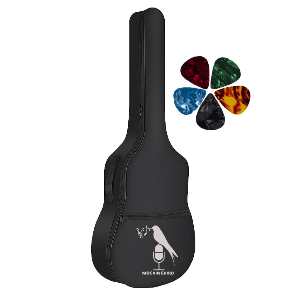 IMAGINEA 42 Inch Guitar Bag for Acoustic Guitar Gig Cover Bag with 5 Picks One Storage Pocket Guitar Case Adjustable Shoulder Strap Zippered Bags for Dust-Proof & Oxford Water-Resistant Soft Bag-image-15
