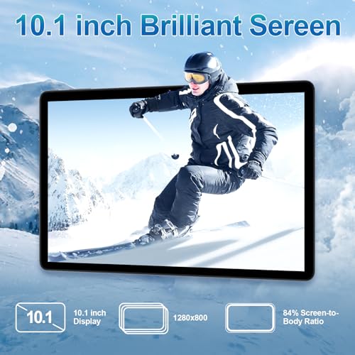 Image of Android Tablet 10inch with Keyboard 4G LTE Dual SIM Octa-Core Processor 8GB RAM 128GB ROM 1TB Extended, Full HD IPS Touchscreen Dual Camera,WiFi /Bluetooth Gaming Tablet with Leather Case Mouse Stylus