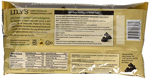 Lilys Sweets Lily's Dark Chocolate Chips 9 Ounce (2 Pack)