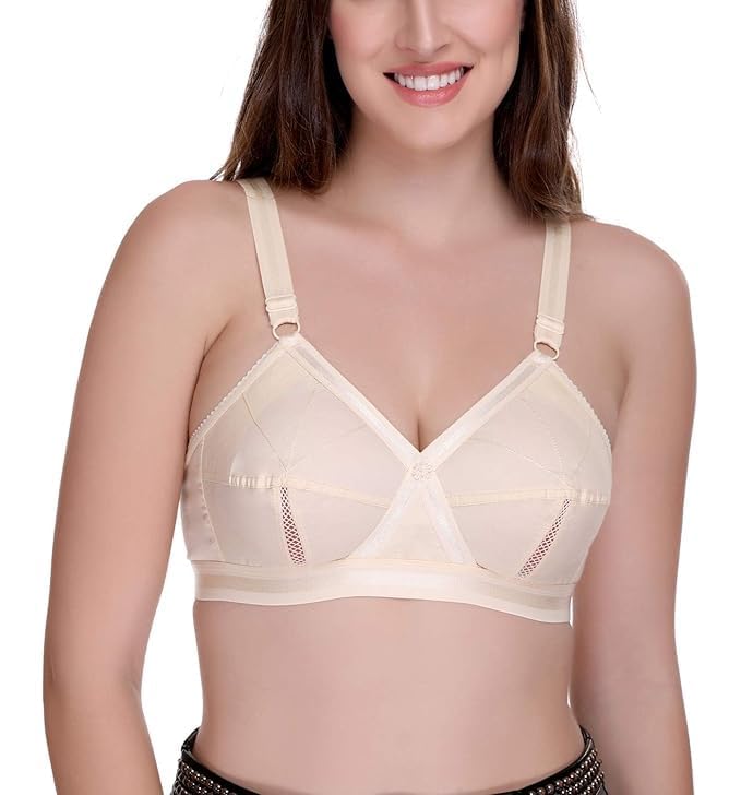 Image of Fashiol Women's Full Coverage Non Padded Side Support Breathable Everyday Bra - Pack of 2