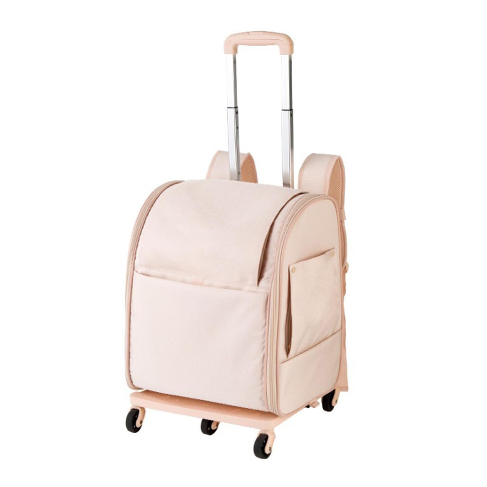 KIMISS Bolsa de Viaje Espaciosa para Mascotas, Bolsa de Transporte para Perros Multifuncional, Portátil, Transpirable, para Viajes Al Aire Libre, Gran Capacidad (Bolso Trolley Rosa)