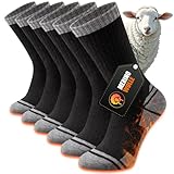 Stoeury Merino Wandersocken Herren Damen, Dicke Thermosocken Wintersocken, Warme Merinowolle Outdoor Socken, Anti Blase Gepolsterte Trekkingsocken, Atmungsaktiv Sportsocken 3 Paar, Schwarz 43-46