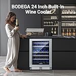 BODEGA 24 Inch Wine Cooler,56 Bottle Wine Refrigerator Dual Zone, Built-In and Freestanding Wine Fridge,with Quick and Silent Cooling System for Red, Rose and Sparkling Wines,Stylish Look - Image 4
