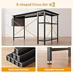 Cubiker L Shaped Desk, 40" Computer Desk with Reversible Storage Shelves Home Office Corner Desk Study Writing Gaming Table, Black - Image 5