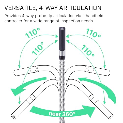 Image of FLIR VS80 4-Way Articulating Probe Videoscope Kit with 3.9mm x 2m Long Probe | 4-way articulating probe, VS80 display, metal case, straps, headset, image and video capture
