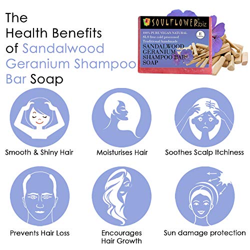 Image of Soulflower Shampoo Bar Sandalwood And Geranium, 150g