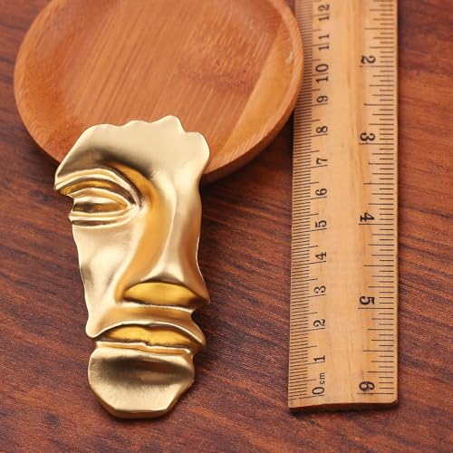 Image of 2Pcs Vintage Mask Brooch Minimalist Metal Figure Face Pin for Women Men