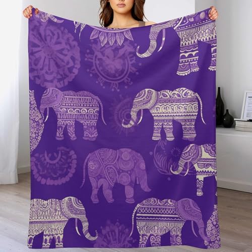 Couverture en flanelle violette anti-bouloche lit et canapé