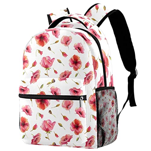 Sac à dos de voyage imprimé fleurs coquelicots grand volume mixte