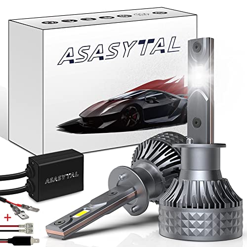 Asasytal Ampoule H1 LED Voiture Ampoules Phares LED Antibrouillard 80W DRL Blanc Froid Super Lumineux 7000K Ampoules Auto de Rechange pour Lampes Halogènes et Kit Xenon, 2 Pcs Cover