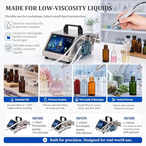 Máquina de llenado de líquidos de 1-100 ml con control digital LED 5