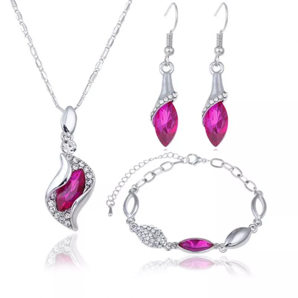 Set Collana E Orecchini Bocar - Choker Con Conchiglie, Donna, Regalo Elegante (Fucsia Viola) - Foto 3