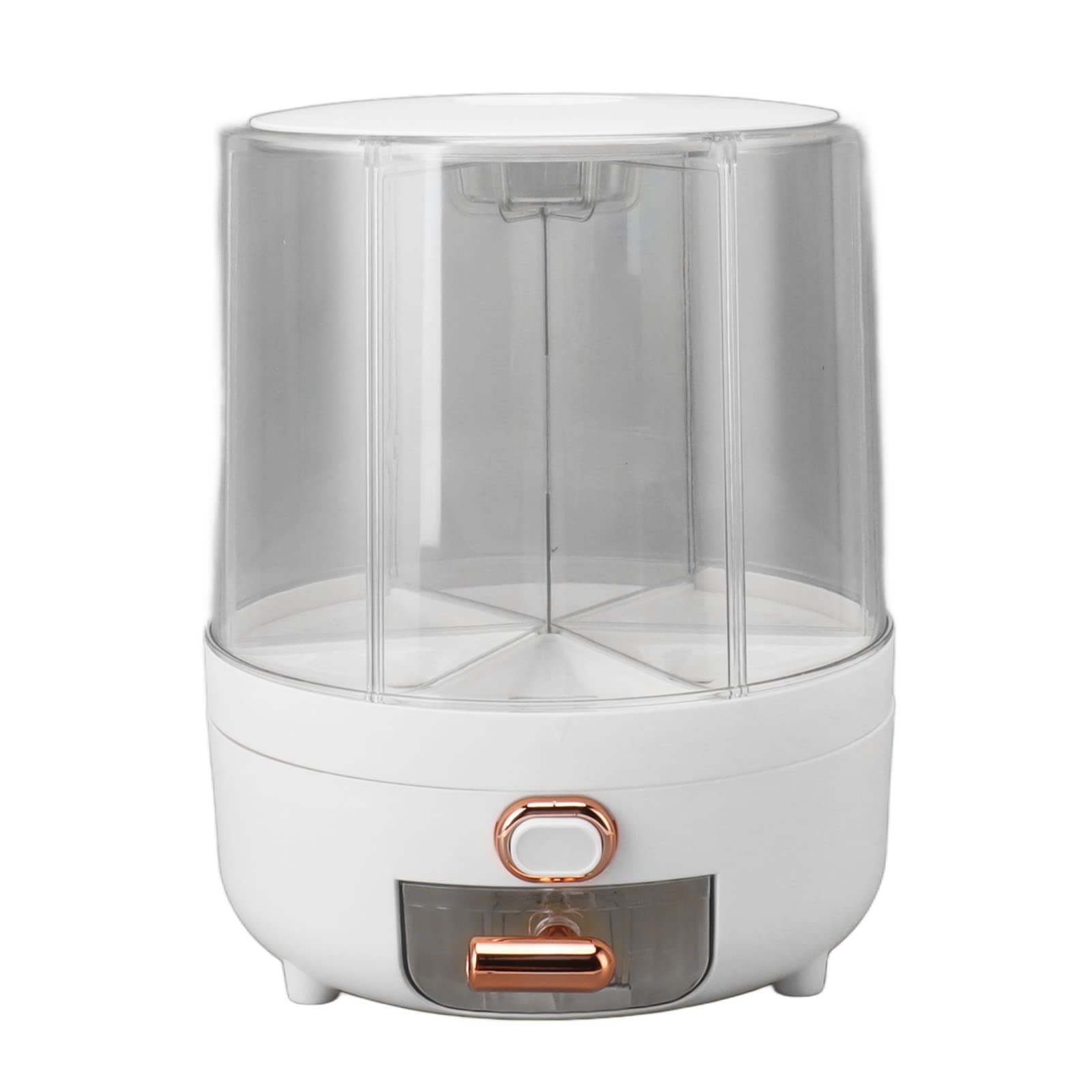 ZIZEV Rice and Grain Storage Container, 6 Grids 360 Rotation Food Dispenser Food Grade Transparent Household Multipurpose (Large Size)