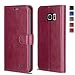 Produktbild OCASE Samsung Galaxy S7 Edge Hülle Handyhülle [Magnetverschluss][ Premium Leder ][ Standfunktion ][ Kartenfach ] Brieftasche Klappetui Schutzhülle kompatibel für Samsung S7 Edge Cover Burgundy