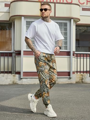 Image of JEMLDL Mens Cargo Joggers Pants Elastic Waist Drawstring with Flap Pockets Techwear Pants for Men