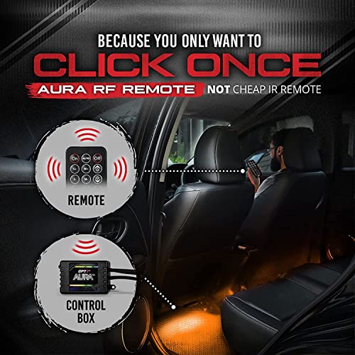 Opt7 Aura Interior Car Lights Led Strip Kit-16+ Smart-Color, Soundsync, Show Patterns, And Remote-Accent Underdash Footwell Floor, 4Pc Single Row #TOP3