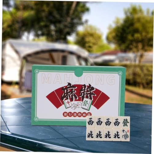 Set mini portátil de Mahjong tradicional chino compacto miniatura 4