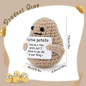 Mini Funny Knitted Wool Potato Toy with Positive Card - Creative Cute Crochet Doll Cheer Up Gift for Friends, Parties, Christmas Decoration and Encouragement Mini Funny Knitted Wool Potato Toy with Positive Card Creative Cute Crochet Doll Cheer Up Gift for Friends Parties Christmas Decoration and Encouragement