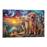 Ocasiones aplicables: este póster de sunset savanna dog no solo es adecuado para colgar en el baño, sala de estar, dormitorio, galería y pasillo. También es adecuado como regalo para amigos y familiares en días especiales como cumpleaños, inauguración de la casa, aniversario, etc.