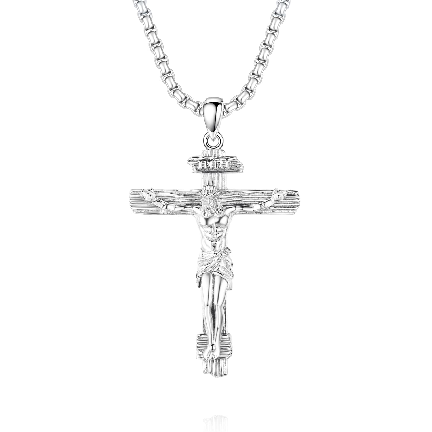 DOTBJ 925 Sterling Silver Patron Saint Medal Necklace Catholic Protection Pendant Amulet Religious Jewelry for Men Women
