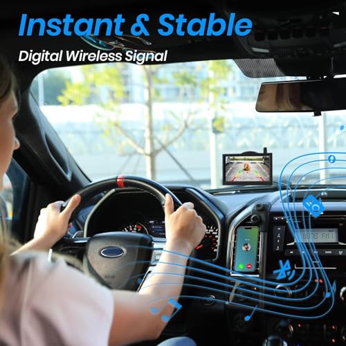 AUTO-VOX 5' Solar Rückfahrkamera Kabellos Set, 3 Mins DIY Installation Akkubetrieben, IP69K...