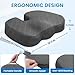 TushGuard Seat Cushion - Memory Foam Cushion for Office Chair, Car Seat, Airplane, Bleacher - Sciatica & Hip & Coccyx Pain Relief Desk Chair Cushion for Long Sitting Office Workers, Car Drivers