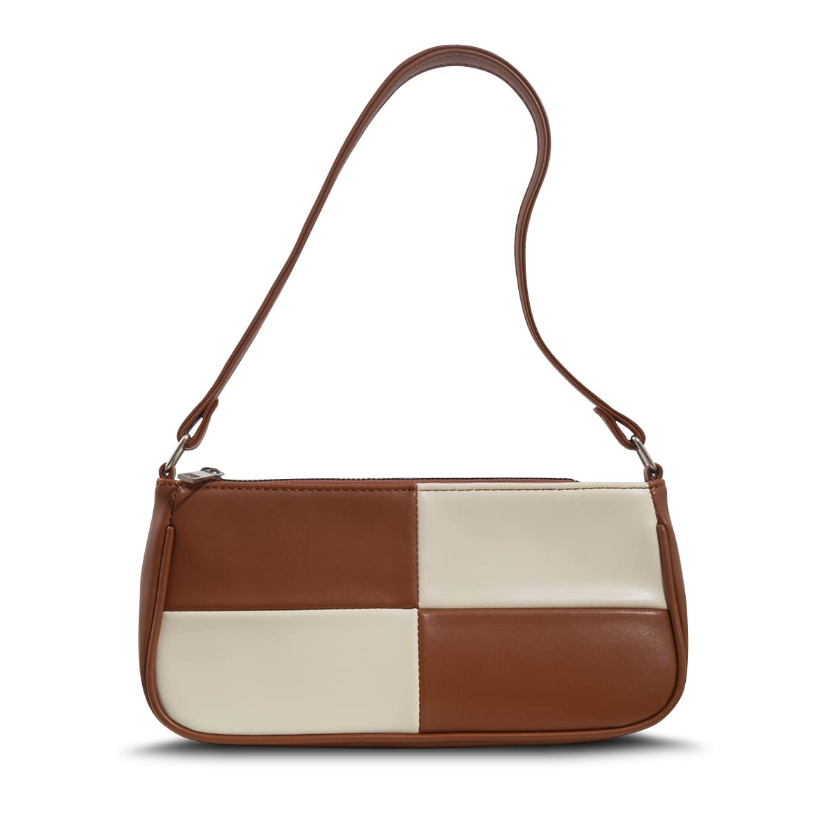 NIUEIMEE ZHOUCheckered Checkerboard Shoulder Bag for Women Retro Vegan Leather Classic Clutch Tote HandBag with Zipper Closure