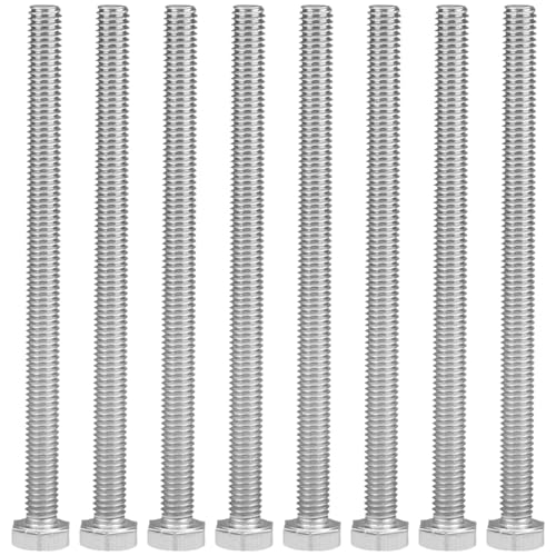 Image of MroMax 8Pcs M6-1 Hex Bolts, M6 x 90mm Hex Head Screws Bolts | 304 Stainless Steel 18-8, Fully Threaded, External Hex Drive, Long Bolts for Equipment Frame Assembly