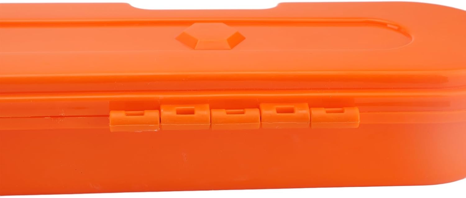 Chainsaw Chain Storage Box, Large Capacity Polypropylene Organizer Case Holds up to 8 Chains Under 20 Inches, Electric Saw Chain Holder for Transport and Organization (Orange)