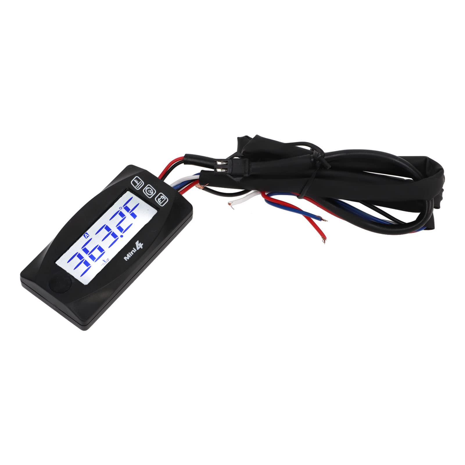 Digitales Motorrad-Thermometer, Motorrad-Thermometer Digital Moto Zylinderkopftemperatur Spannung Zeit RPM 4 in 1 Meter DC12V mit Zündkerze (10 mm)