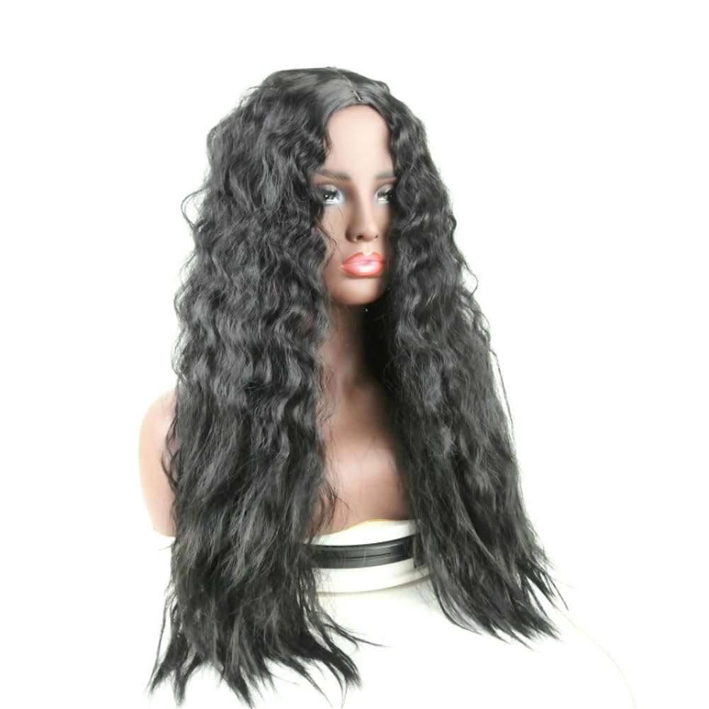 25 Inch Synthetic Hair Long Middle-parted Curly Hair Clip In Toppers Hairpiece for Women Daily Life (Dark Brown)