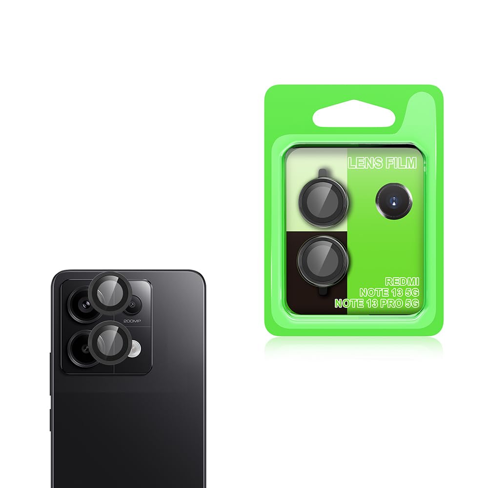 Zore Xiaomi ile uyumlu Redmi Note 13 Pro 5G CL-07 Kamera Lens Koruyucu Siyah