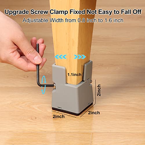 Ezprotekt Furniture Risers, Adjustable Chair Risers with Screw Clamp, 2