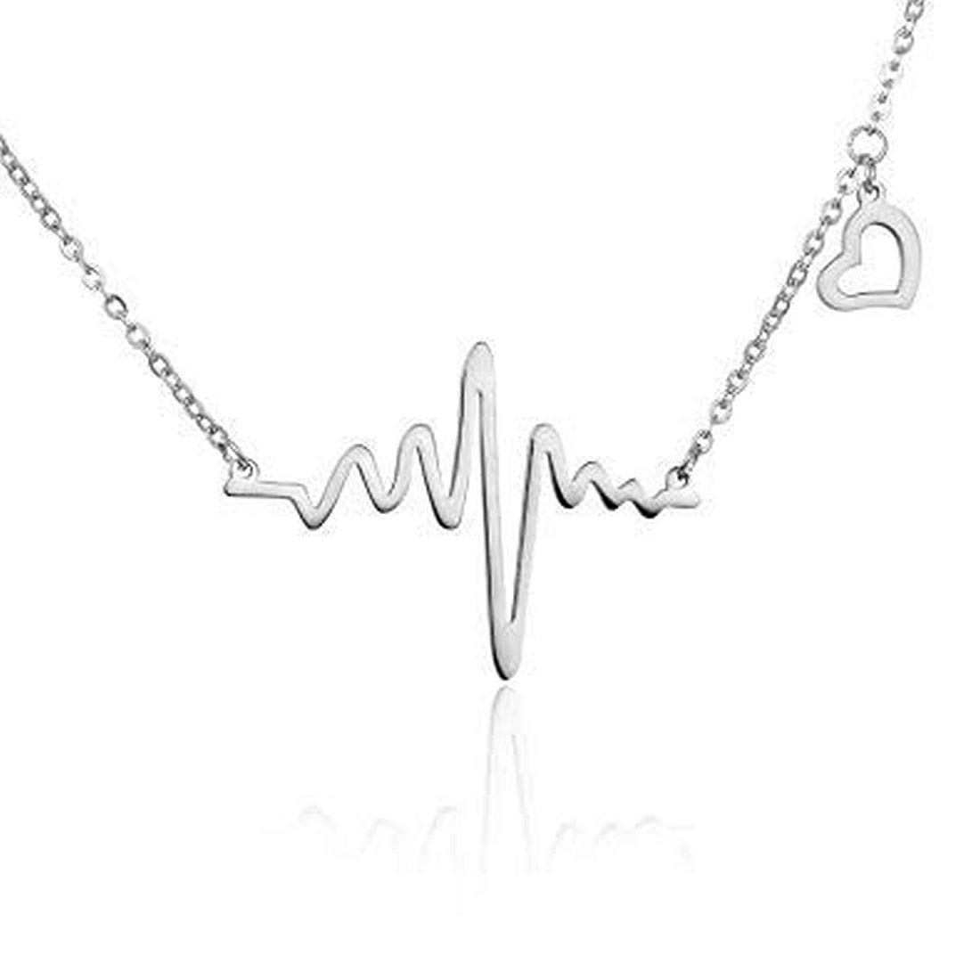 Maverick Niche Stylish Heartbeat Shape Pendant With Chain; Cute Trendy Romantic Chain Locket For Your Loved Ones Necklace Jewellery Gift On Valentine Birthday Anniversary For Women Girls Jewelry (B07ZRZLLMJ) Amazon Price History, Amazon Price Tracker