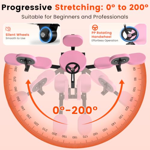 Image of Leg Stretcher, Split Machine for Fexibility & Splits Training | 0-200 Adjustable Stretching Equipment for Home Gym, Heavy Duty Steel Frame Leg Stretching Training Machine