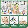 YAOZUP 8 en 1 Juguetes Montessori 1 2 3 4 años, Cubo de Actividades de Madera para Bebés, Cubo Actividades Educativo Juguetes Montessori con la Cosecha de Zanahoria, Juego de Pesca Magnética, etc #3