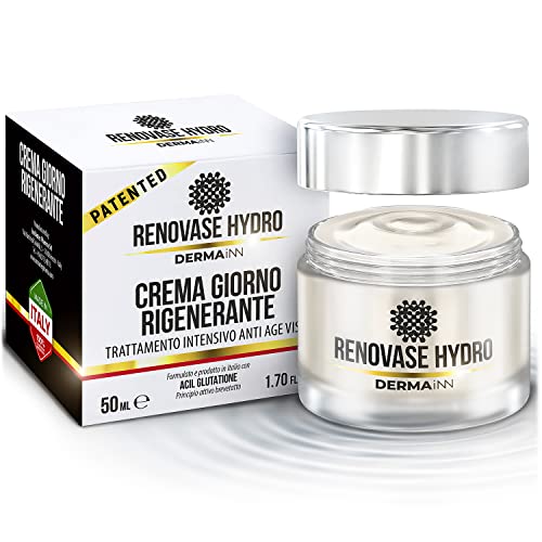 Renovase Hydro Anti-Falten-Gesichtscreme für Damen und Herren, feuchtigkeitsspendende Gesichtscreme, regenerierend mit Hyaluronsäure, Acil Glutathion und Omega 3 | Gesichtscreme Hyaluronsäure