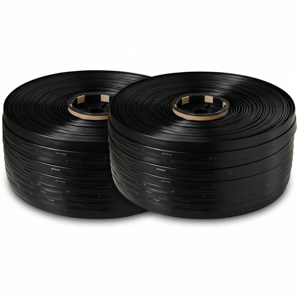 Suinga Gaine d'Irrigation Goutte-à-Goutte Plate 16 mm | Rouleau de 500 mètres | Goutteurs intégrés tous les 30 cm | Idéal pour cultures en ligne, potagers et agriculture