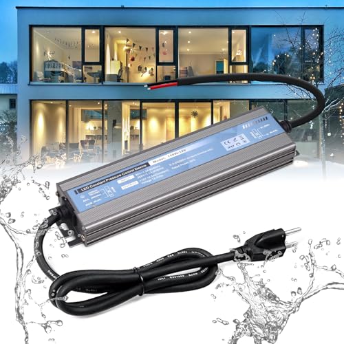 Image of QNNP LED Driver 150 Watts 12V DC with Plug, Low Voltage Transformer Waterproof IP67 Power Supply Transformer Adapter AC 85V-265V to 12V DC, LED Power Supply for Indoor Outdoor Lighting