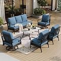 SUNSHINE VALLEY, 6 PCS Metal Patio Conversation Set