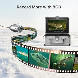 Eyoyo Fishing Camera Video Fish Finder 7 inch LCD Monitor 1000TVL Camera 12pcs IR Lights DVR+8GB with 30m Cable for Ice Lake Boat Fishing