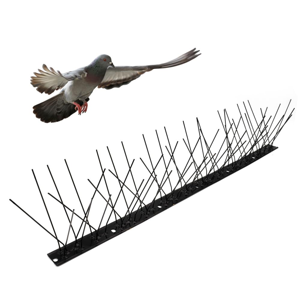 Taubenabwehr, Metall, Edelstahl, Schwarz, Schutz für Vögel, EXCELLIUM PROFESSIONNEL – 5 m – 10 Module à 50 cm – für Balkon, Dachrinne, Vorsprünge, direkte Installation
