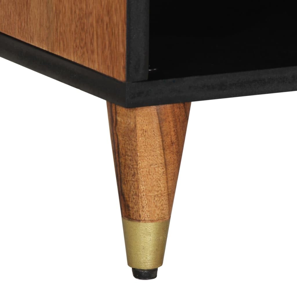 TV-Schrank 100x33x46 cm, Massivholz Mango, handgeschnitzt, Honigbraun, stabil, für Wohnzimmer, Media Center, langlebiges TV-Möbel