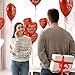 Valentine's Day Party Pack | 30pc Red Heart Foil Balloons | 18in 'Happy Valentine's Day' Decorative Balloons for Romantic Celebrations